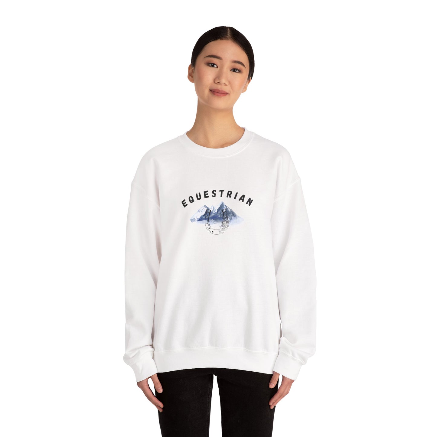 Equestrian Mountain Embroidered Long Sleeve Sweatshirt