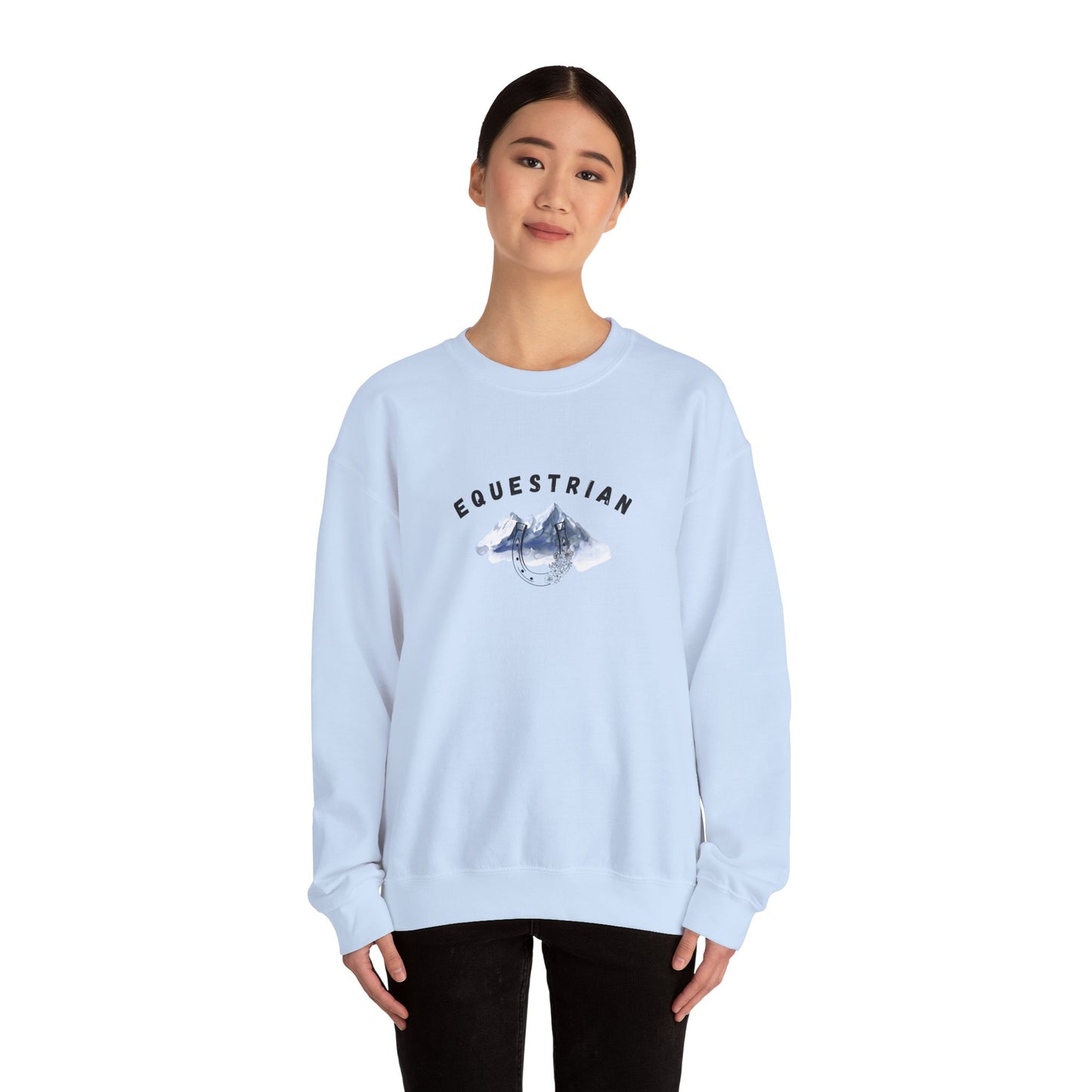 Equestrian Mountain Embroidered Long Sleeve Sweatshirt