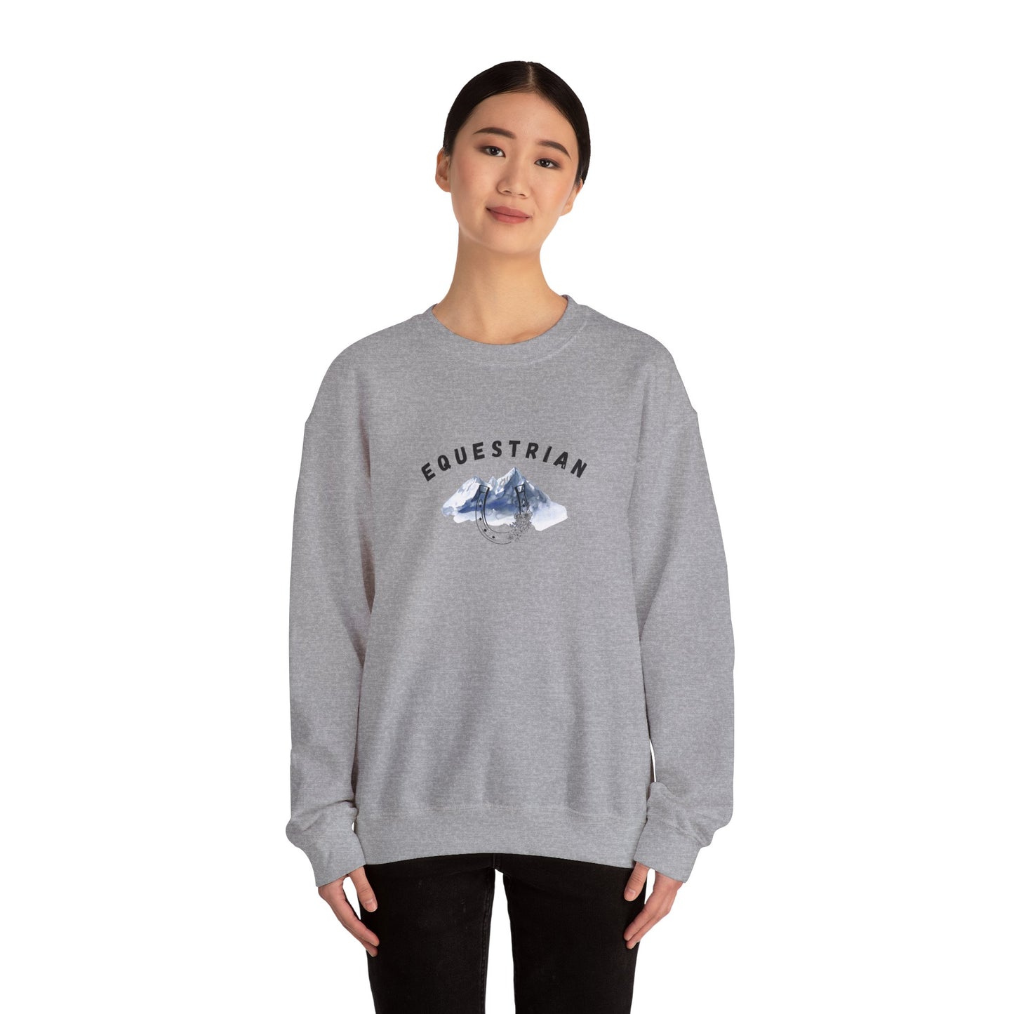 Equestrian Mountain Embroidered Long Sleeve Sweatshirt