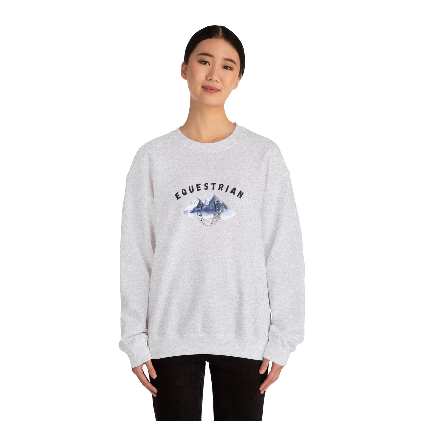 Equestrian Mountain Embroidered Long Sleeve Sweatshirt