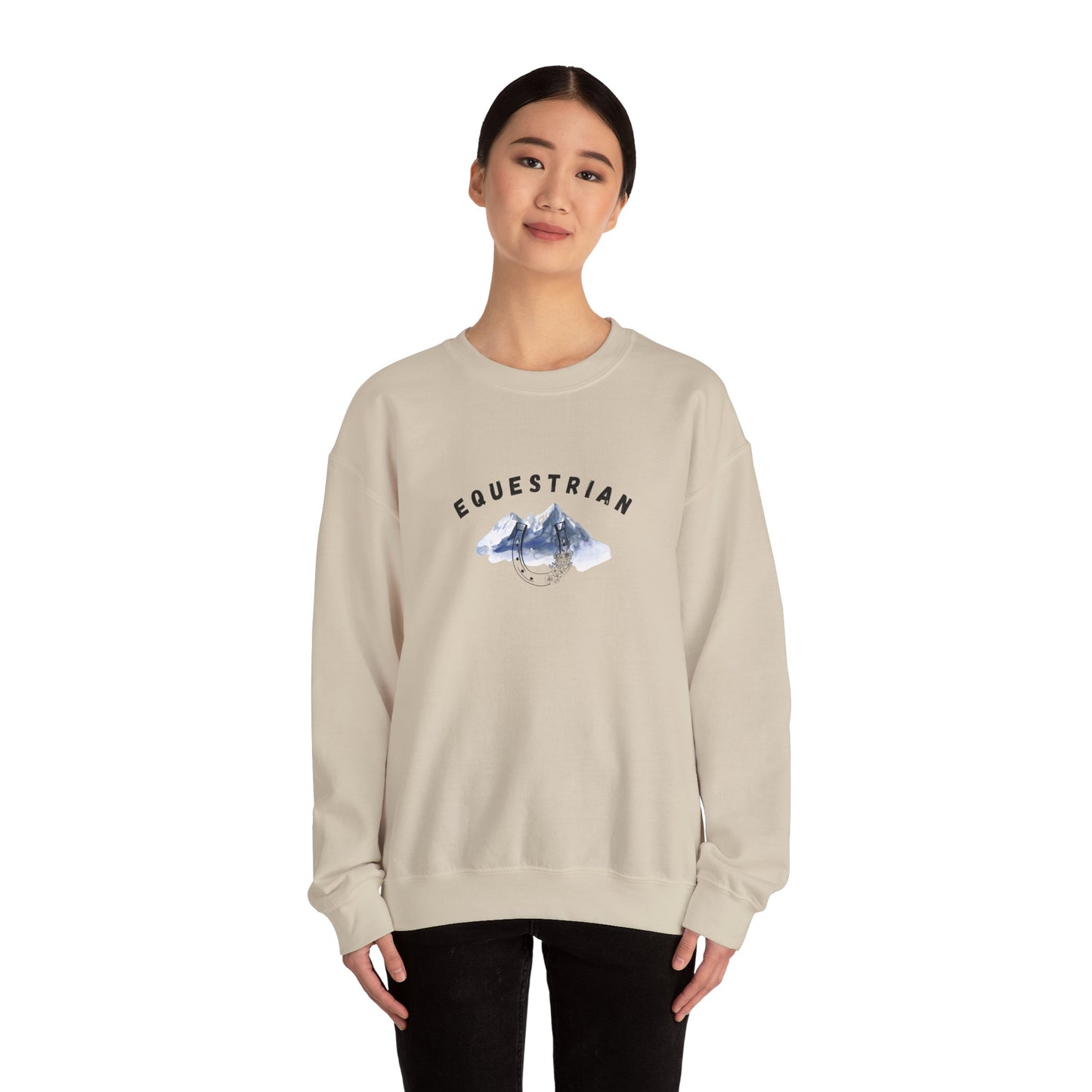 Equestrian Mountain Embroidered Long Sleeve Sweatshirt