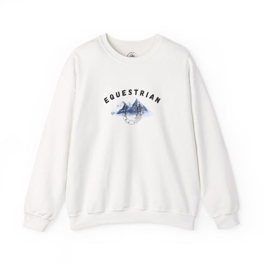 Equestrian Mountain Embroidered Long Sleeve Sweatshirt